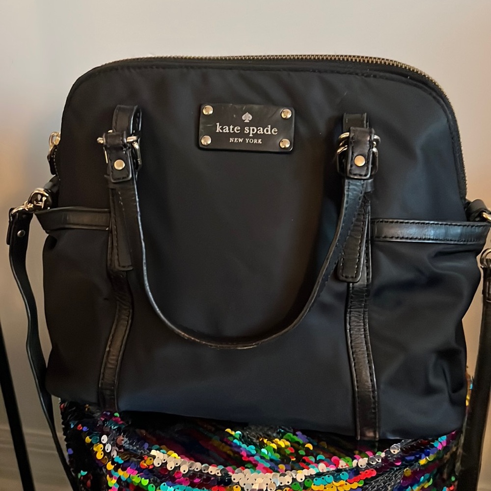 Kate Spade, black, purse, polyester